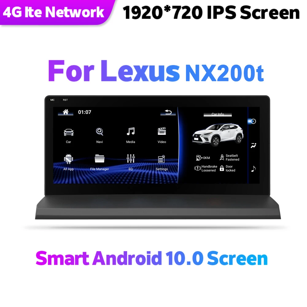 

10,25 дюймов Восьмиядерный Android 10,0 автомобильное радио WiFi BT головное устройство сенсорный экран для Lexus Nx200T 2015 300h NX 200t GPS навигация