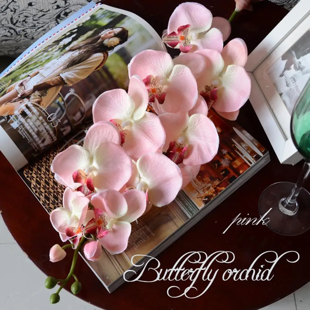 9 белый искусственный цветок фаленопсиса декоративные орхидеи из латекса с