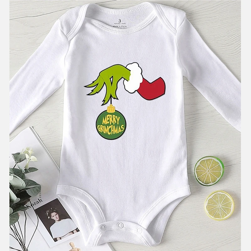 Ropa De Navidad цельный комбинезон для новорожденных рождественские наряды девочек