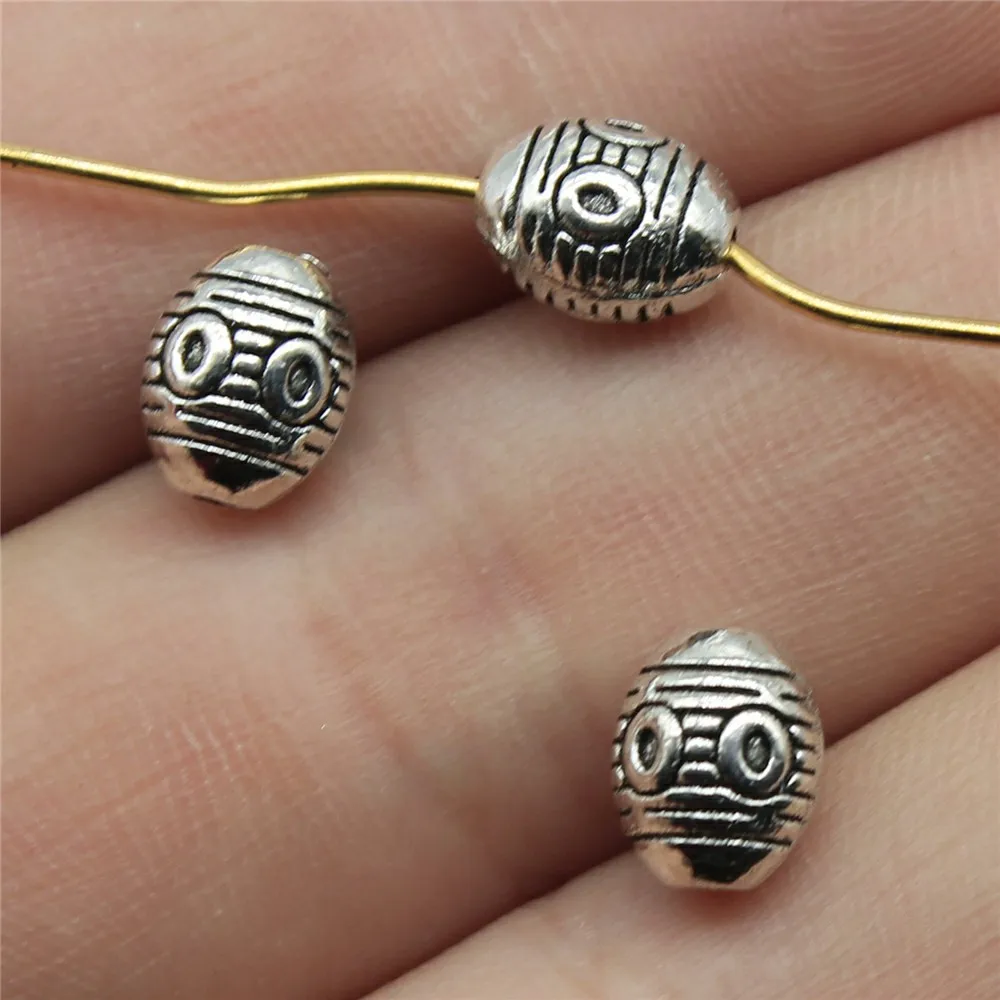 Гравированные разделители для бижутерии, 20 шт., 8x6x6 мм, цвет античное серебро, модель B13958