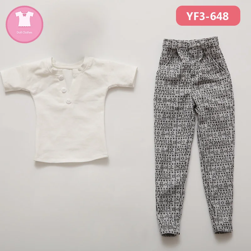 YF3-648 BJD одежда 1/3 Мода белый T-shite с джинсами для Hwayoung тела куклы аксессуары - Цвет: YF3-648