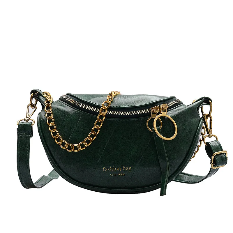 

Waist Bag Fashion Chest Bag Niche Net Red Elegant Oily Leather Small Bag Female 2021 New Trendy Korean Style All-Match Messenger