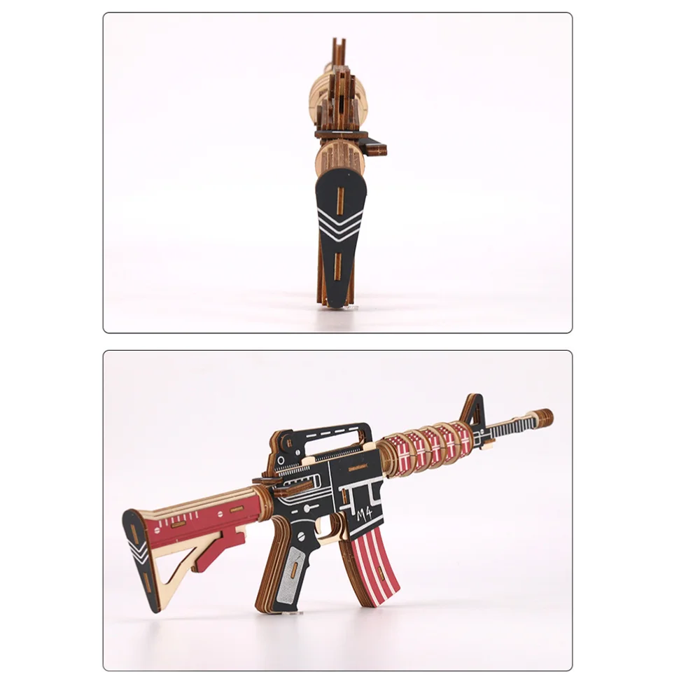 

Assault Rifle Shape Wooden Three Dimensional Puzzle Board Puzzle Desk Ornament