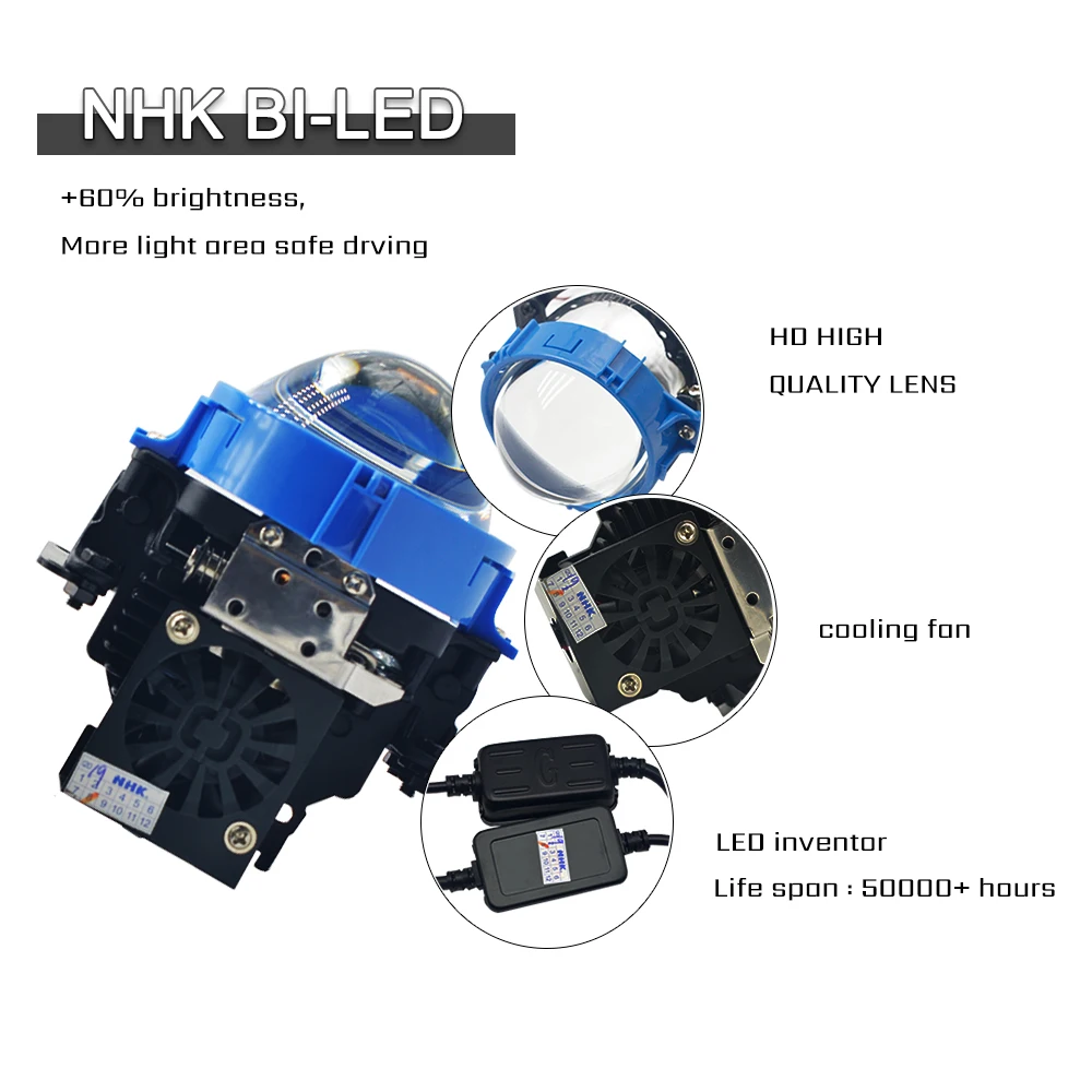 35 Вт BI светодиодный объектив проектора фар автомобиля дооснащения Универсальный