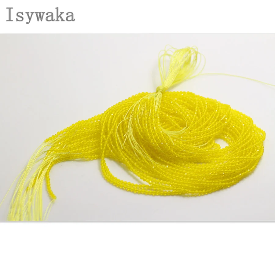 

Isywaka Yellow 2mm 170pcs Indian cut crystal beads faceted Football Round Glass Bead Loose Spacer Bead DIY Jewelry Making