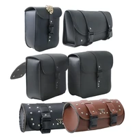 for harley sportster electric scooter universal motorcycle saddlebag model side pu leather luggage saddle bag storage tool pouch