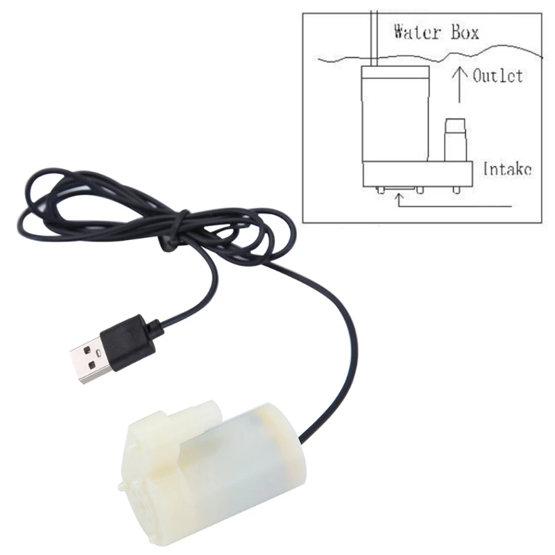 Погружной водяной микро-насос для аквариума с питанием от Usb постоянный ток 5 В 2-3