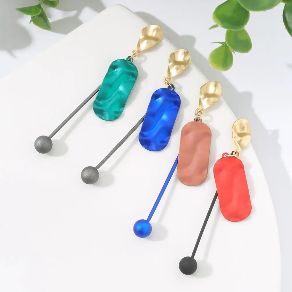 Женские Висячие серьги Neoglory Длинные овальные с эмалью корейский дизайн модные