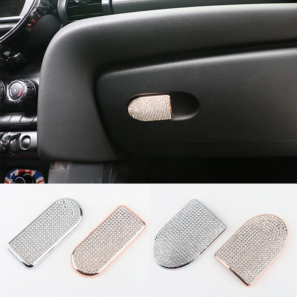 

Car Storage Box Shining Handle Shiny Decoration Shell Bling Diamond Crystal Sticker For Mini Cooper F54 F55 F56 F60 Accessories