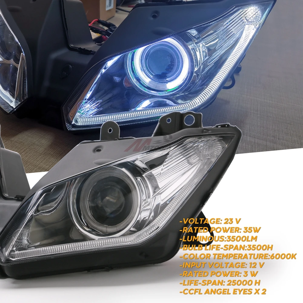Ангельские глазки для Kawasaki NINJA 250 300 ZX6R ZX 6R NINJA250 NINJA300 HID проектор мотоциклетная фара