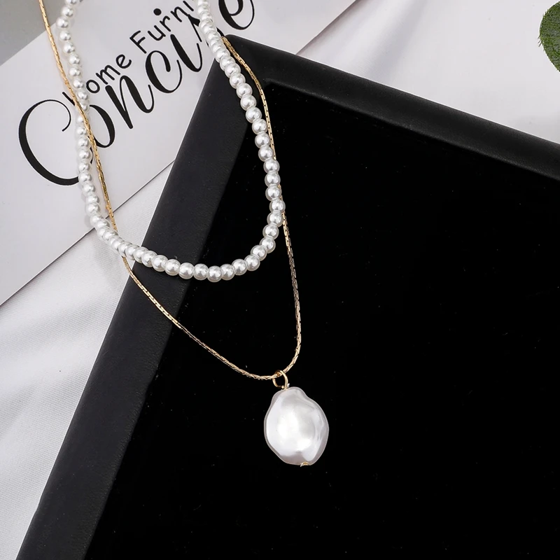 Junlead модное простое многослойное жемчужное ожерелье золотая цепочка чокер бохо