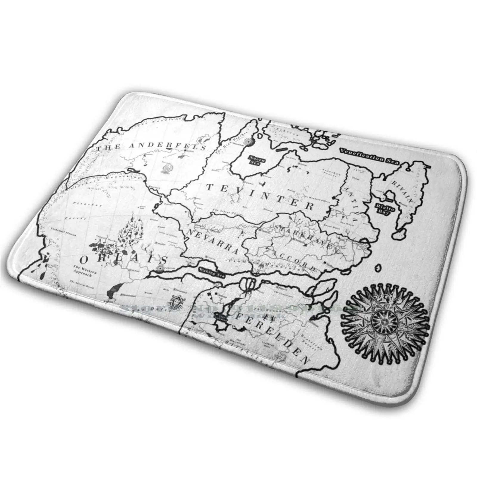 Коврик с картой Thedas нескользящий коврик для входной двери в спальню изображением