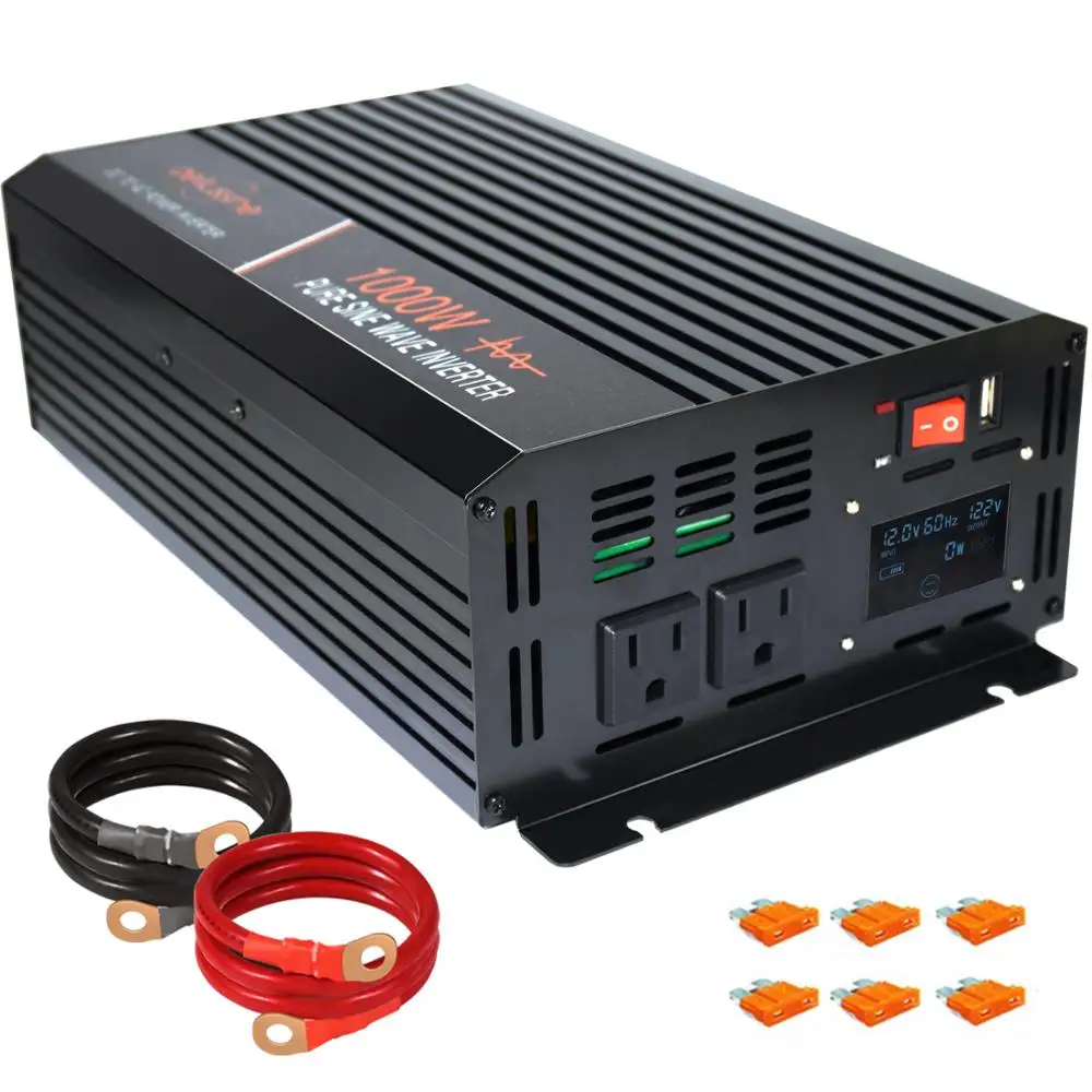 Инвертор немодулированного синусоидального сигнала 1000 Вт 12 В постоянного тока в