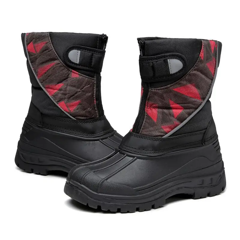 SKHEK New Children Snow Boots Girls Shoes Kids Winter PU Leather Boots Fashion Plush Water-Proof Boys Sneakers 945 - Color: Black