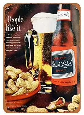 

Rustic Carling Black Label Beer Vintage Look Metal Sign