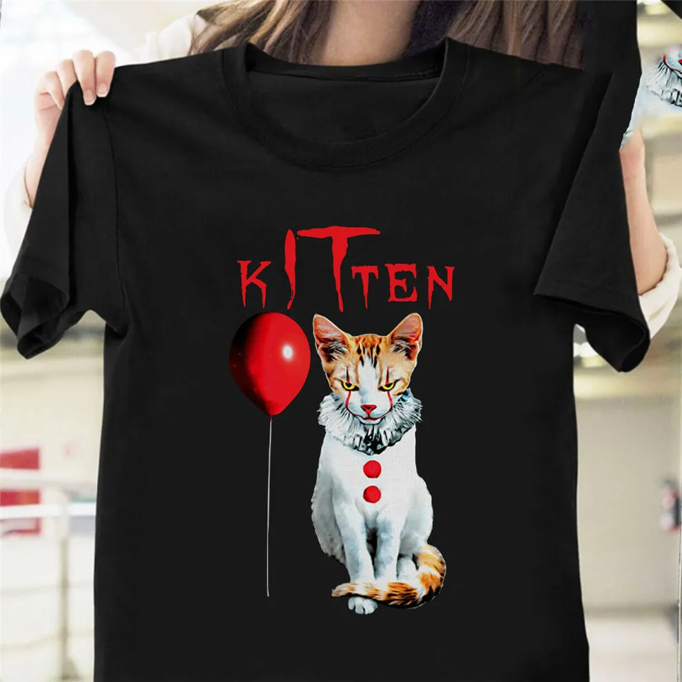 Футболка с принтом Котенок и это Цвет Черный Размеры S-3Xl Дышащие топы - купить по