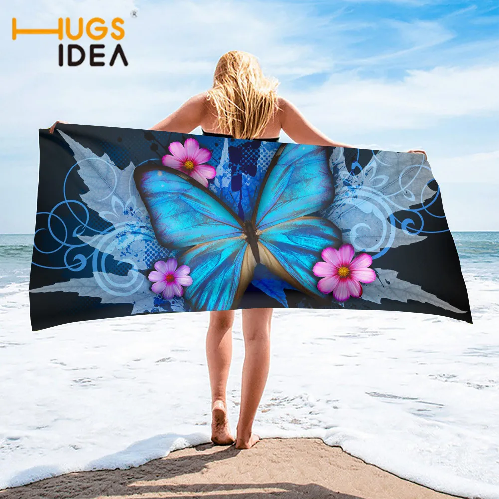 

Красочное пляжное полотенце HUGSIDEA С Рисунком бабочки, цветное полотенце для ванной и душа, одеяло для лица с сухими волосами, полотенце для й...