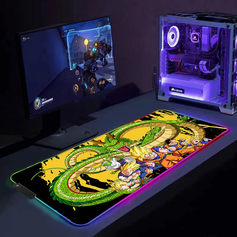 Крутой RGB игровой коврик для мыши со светодиодной подсветкой дракона клавиатуры