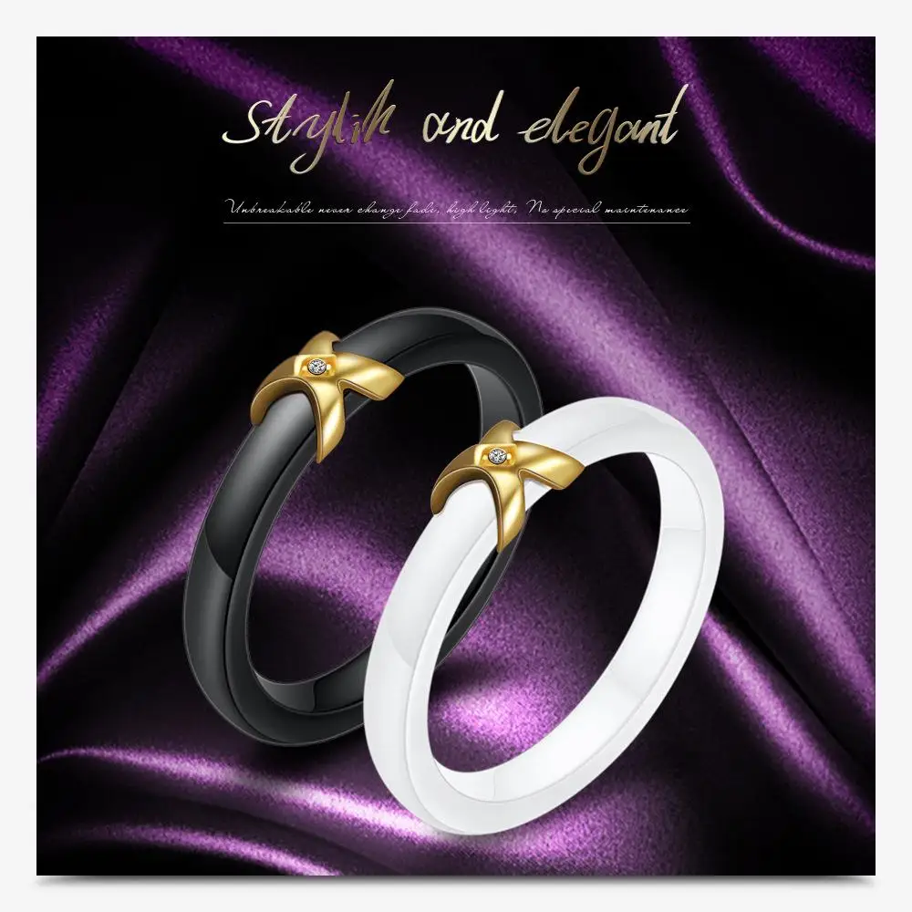 Новые модные простые черно-белые фарфоровые женские золотые инкрустированные