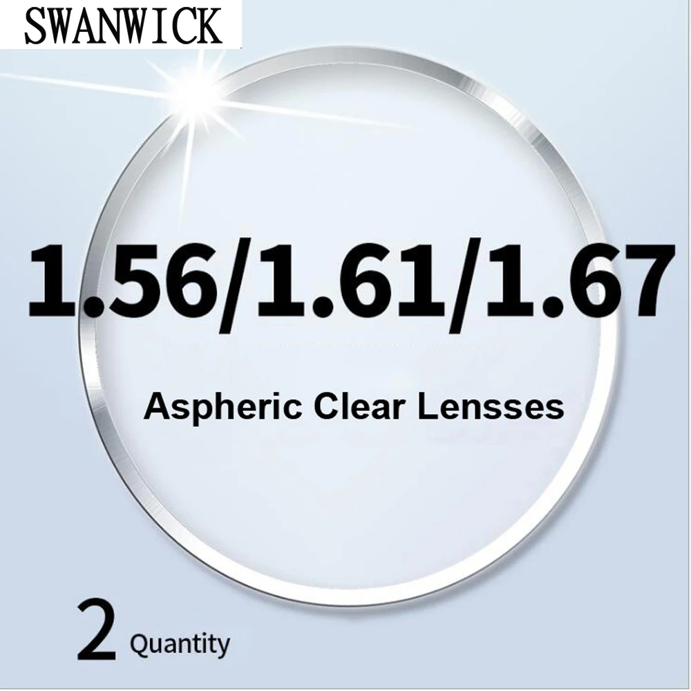 

Swanwick clear lenses aspheric optical ultralight thin 1.56 1.61 1.67 1.74 myopia hyperopia lens CR-39 resin prescription