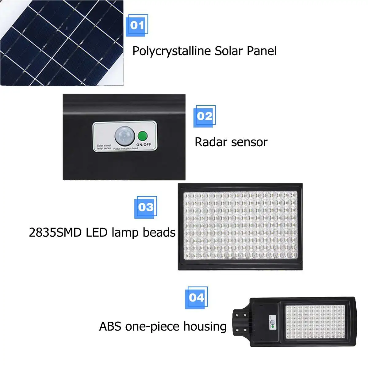 

100W LED Solar Street Light Wall Garden Lights Waterproof Outdoor Lighting with Remote Dusk to Dawn PIR Motion Sensor