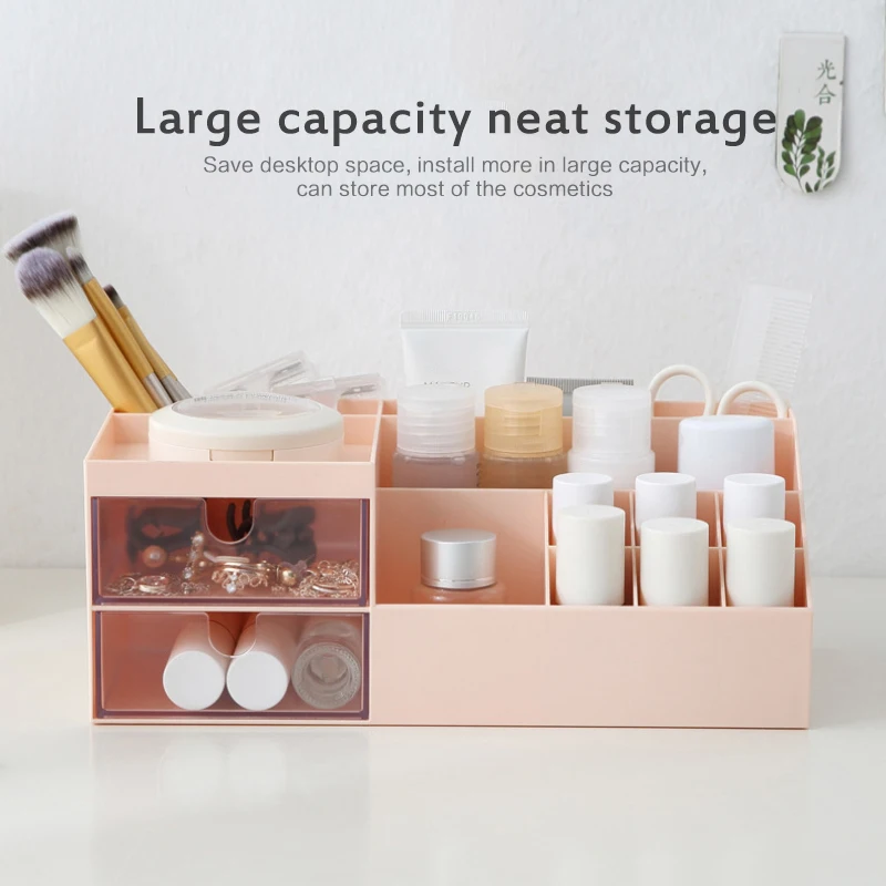 

1pcLarge Capacity Cosmetic Storage Box Makeup Drawer Organizer Jewelry Nail Polish Makeup Container Desktop Sundries Storage Box