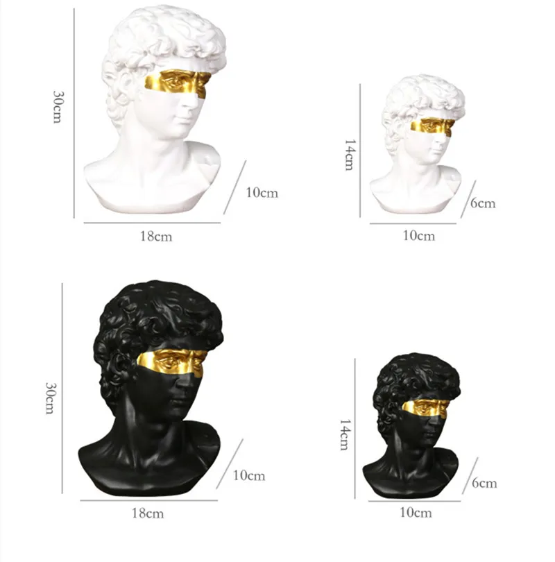 

Aureate eye resin David Xiaowai statue European type head picture places tabletop of supplies of art sketch to place act the rol