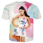 Повседневная футболка Singer Ariana Grande с 3D принтом, модные мужские и женские топы с коротким рукавом