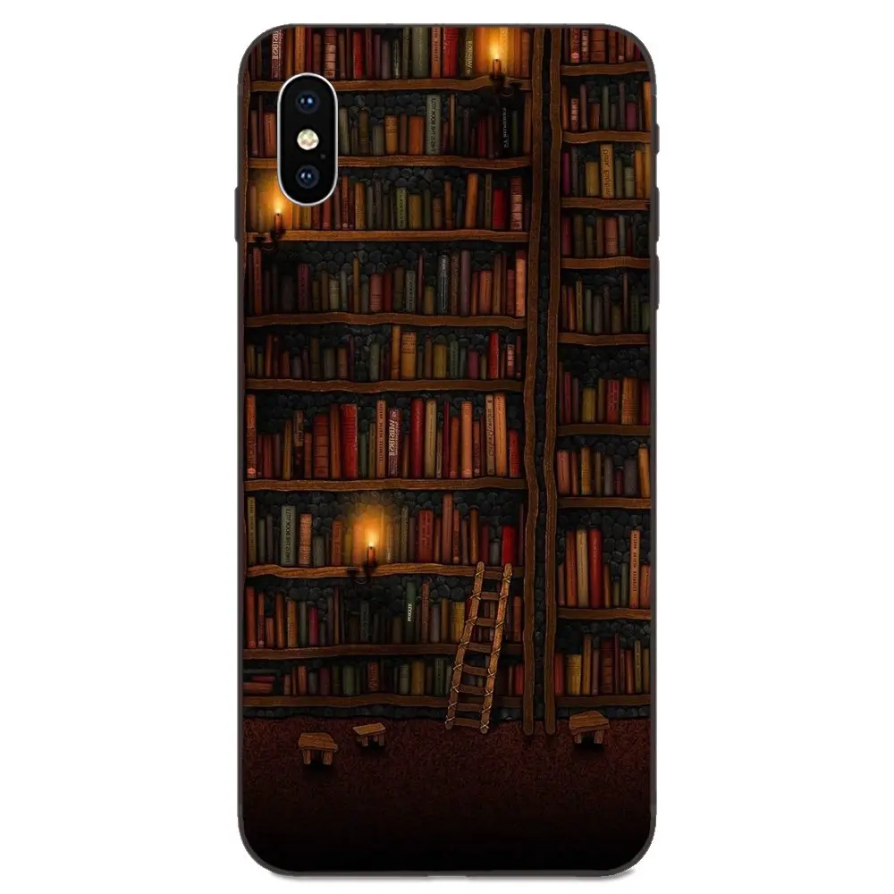 Для Apple iPhone 11 X XS Max XR Pro 4 4S 5 5S SE 6 6S 7 8 Plus ТПУ протектор книжная библиотека кожа