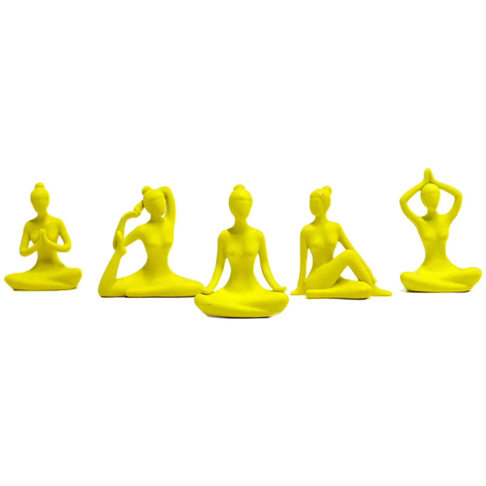 

5pcs Yoga Pose Statue Figurine, Yoga Meditation Decor Figurine, Resin Material Small Home Decorations Nice