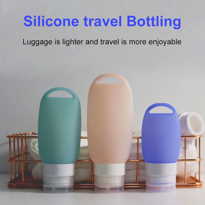 

Creative Cosmetics Squeeze Bottle With Hook Portable Liquids Lotion Travel Refillable Container Cute Empty Keychain Bottle