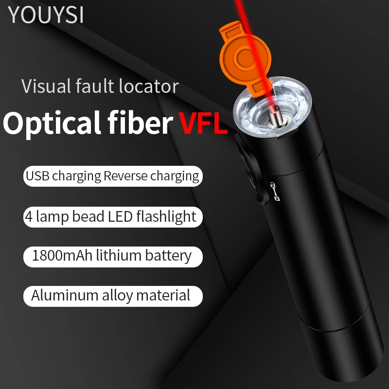 YOUYSI 2021 NEW Charging Battery VFL Mini Fiber Optic Light Source Visual Fault Locator 10/20/30MW LED Light