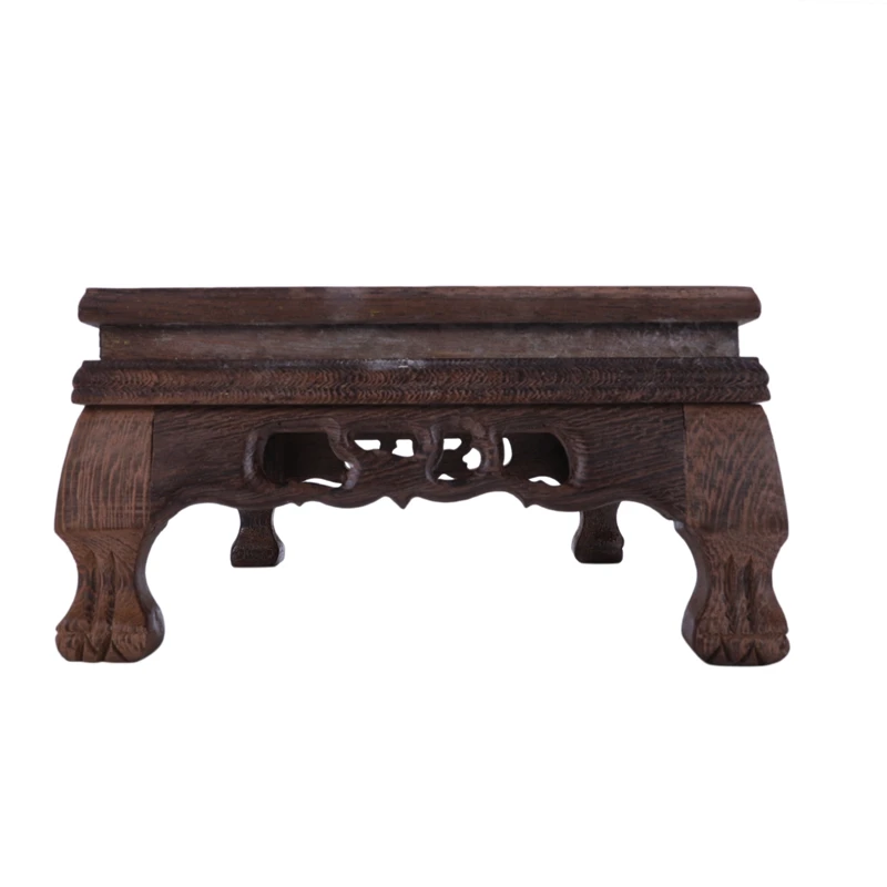 Прямоугольная скульптура Будды из красного дерева с изображением тигра