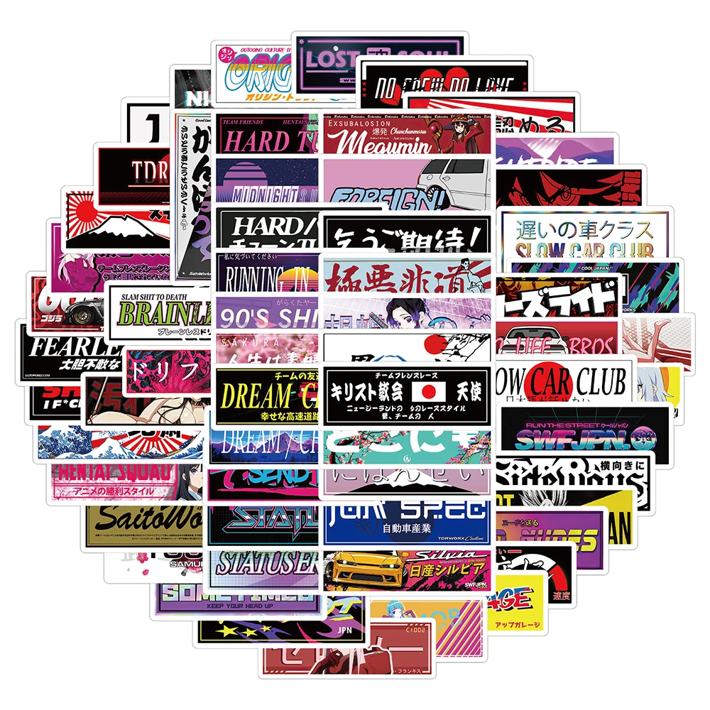 

10/30/66PCS Japan JDM Racing Car Style Waterproof Stickers DIY Bike Travel Luggage Guitar Laptop Cool Graffiti Sticker Toy Gift