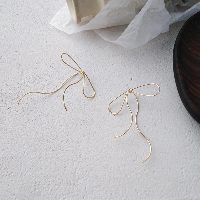 Женские металлические серьги-бабочки AOMU золотистые/Серебристые серьги в