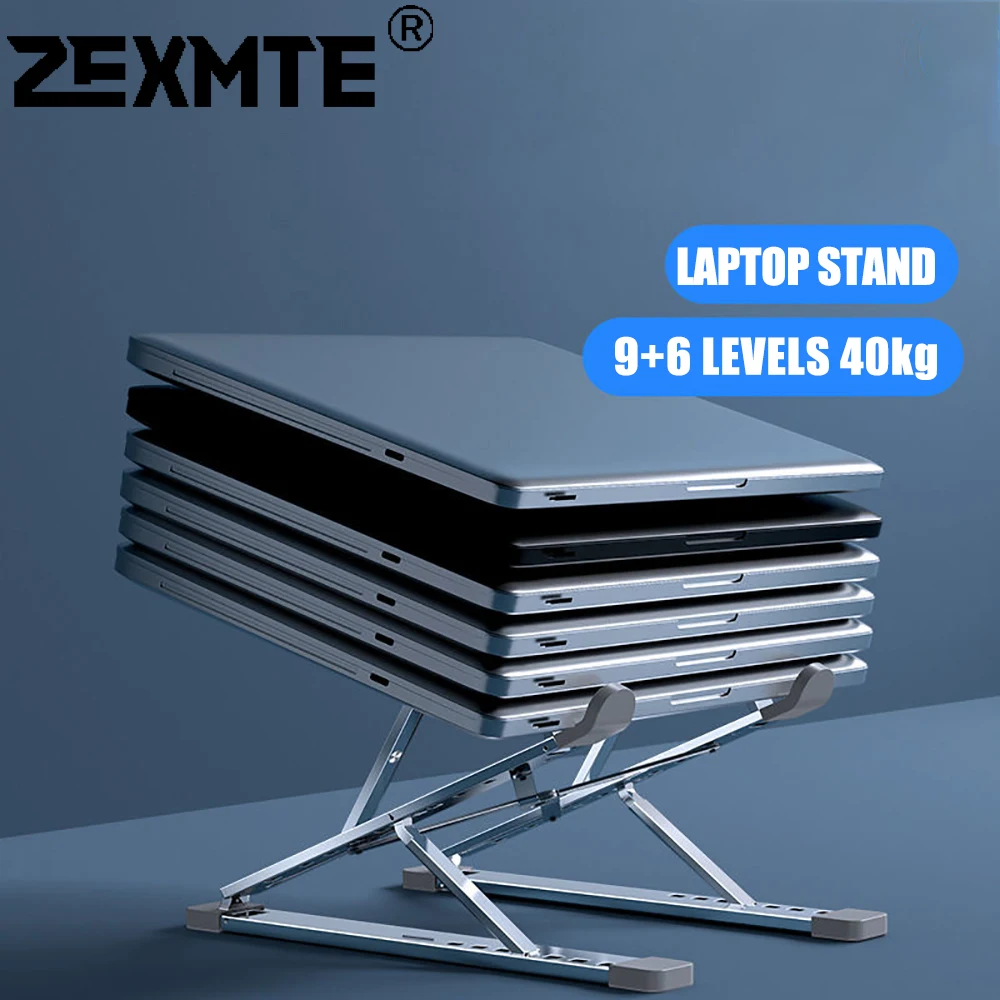 

Adjustable Laptop Stand Aluminum 15 Levels Folding Notebook Stand Portable Laptop Holder For Macbook Dell Cooling Base Bracket