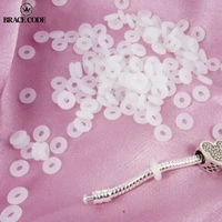 white rubber clip charms safety stopper beads silicone safety non slip hose fits original brand charm bracelets accessories