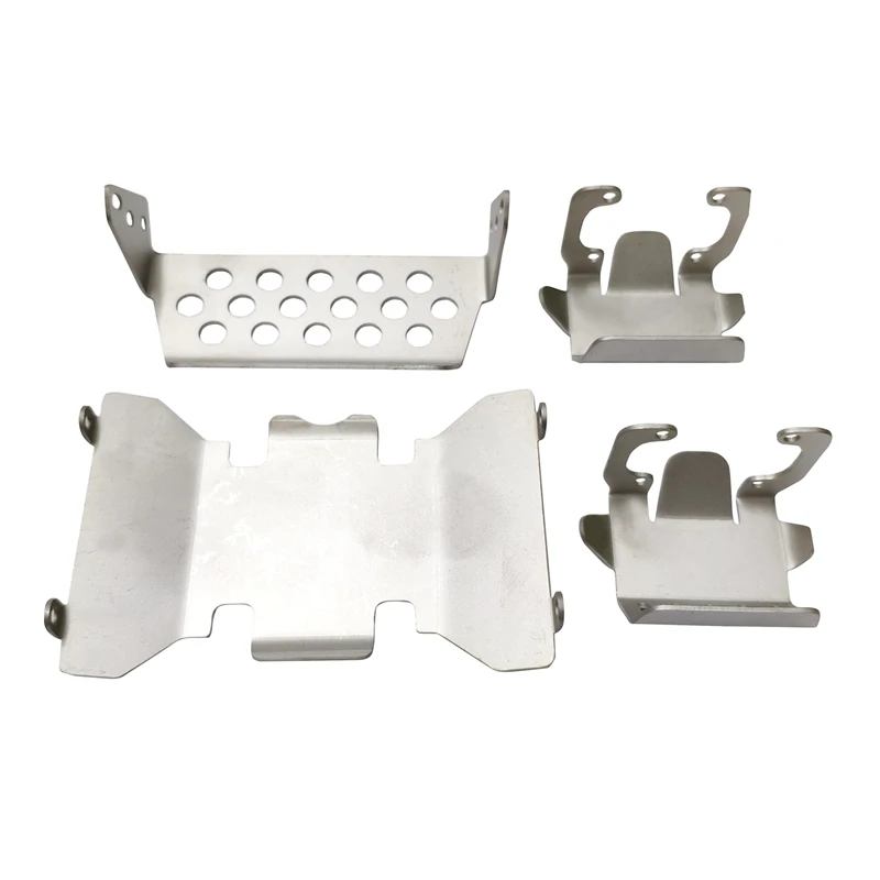 

New Stainless Steel Front Bumper Lower + Axle + Gearbox Mount Protection Skid Plate Set for 1/10 RC Crawler AXIAL SCX10 II 90046