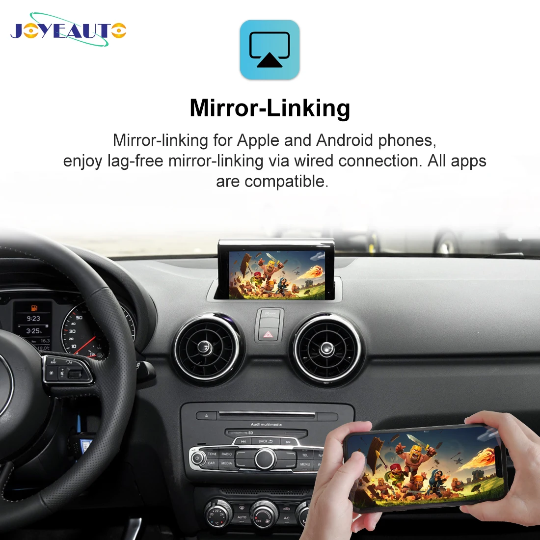 저렴한 Joyeauto AutoRaio For Audi A1 Q3 2012 2013 2014 2015 2016 2017 2018 안드로이드 자동 무선 Apple Carplay 인터페이스 액세서리