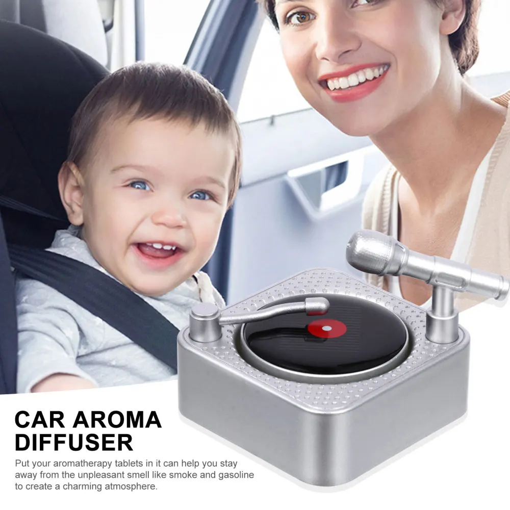 

Solar Phonograph Shape Car Aromatherapy Diffuser Air Freshener for Car Auto