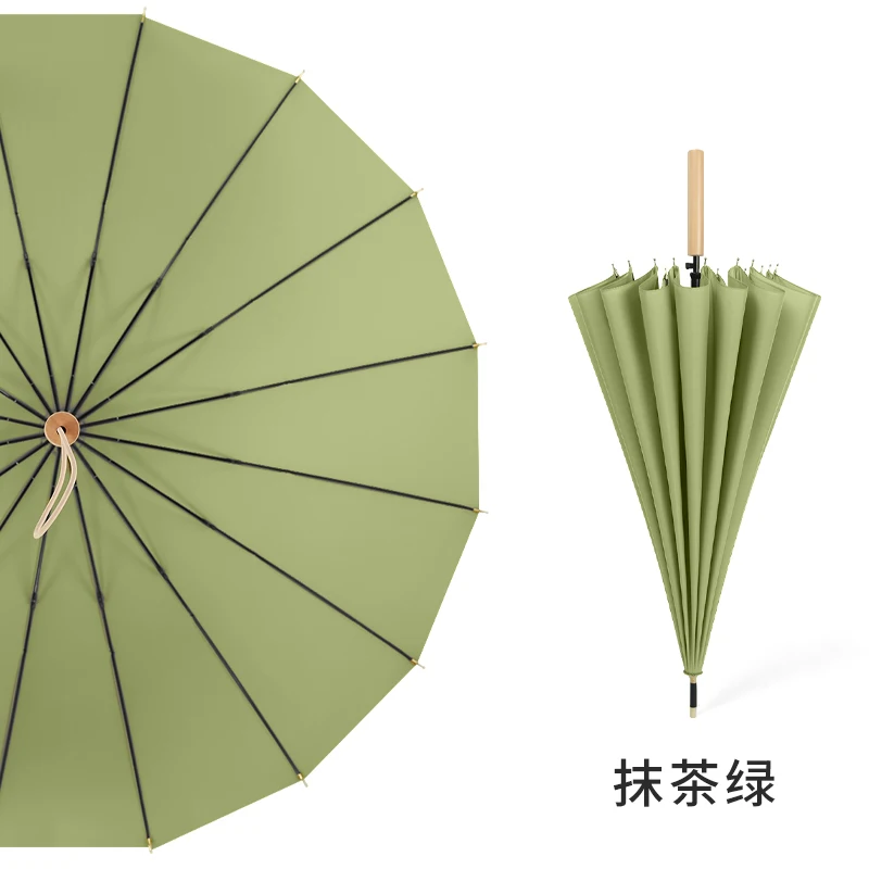 

Log Large Umbrella Long Handle 16-Bone Oversized Female Straight Umbrella Straight Handle Straight Umbrella Men's Student