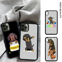 cute dachshund dog soft tpu hard pc mobile phone cover for samsung s9 s10 s20 plus s21 s30 ultra s7 s8 s10e note 9 20 case
