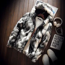 2021 Fashion Male keep warm winter slim simulation fox fur jackets/Men's High quality leisure hooded coats Thickening jackets