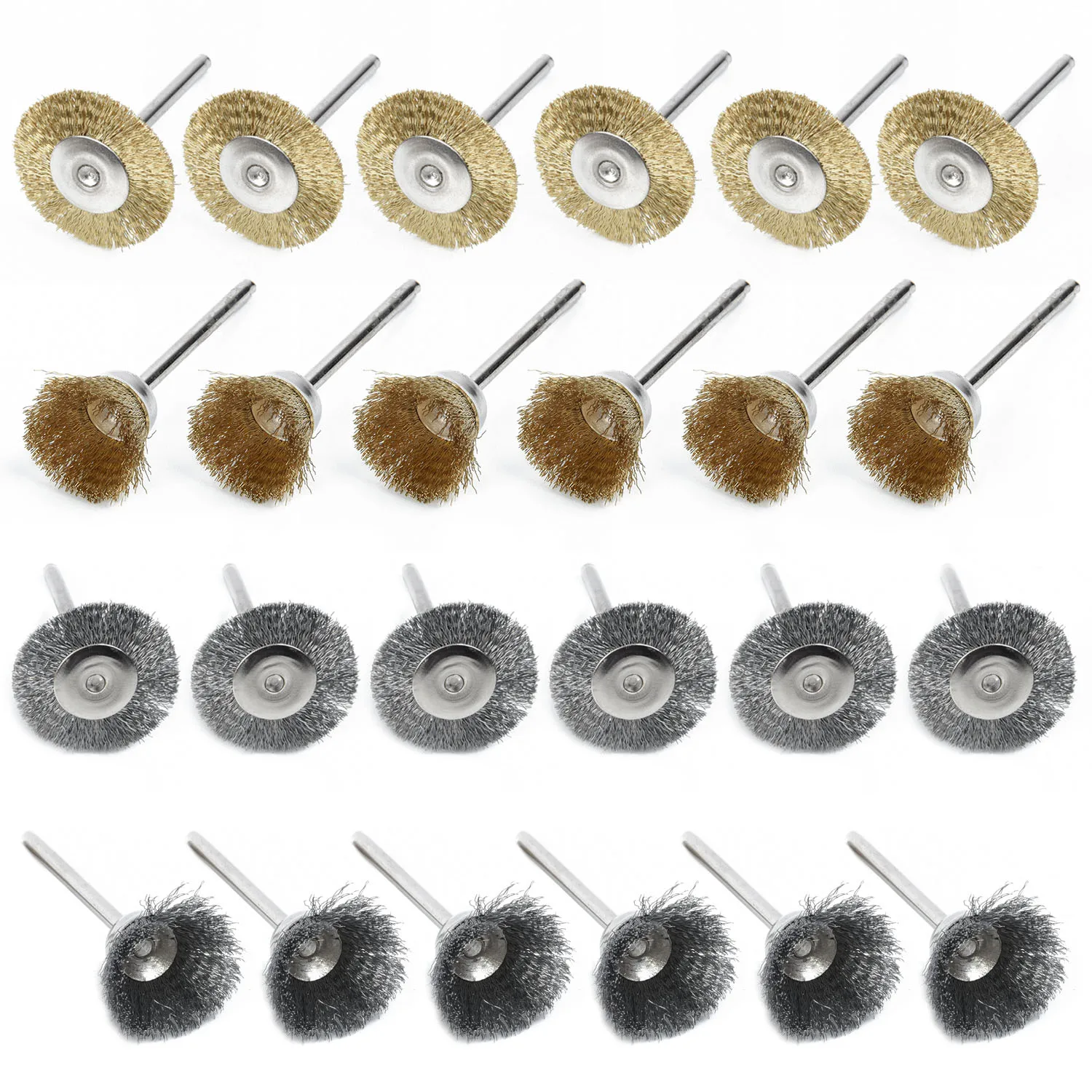 

36*Brass Steel Wire Wheel Brush Polishing Wheels Kit Set For Rotary Tools Kit