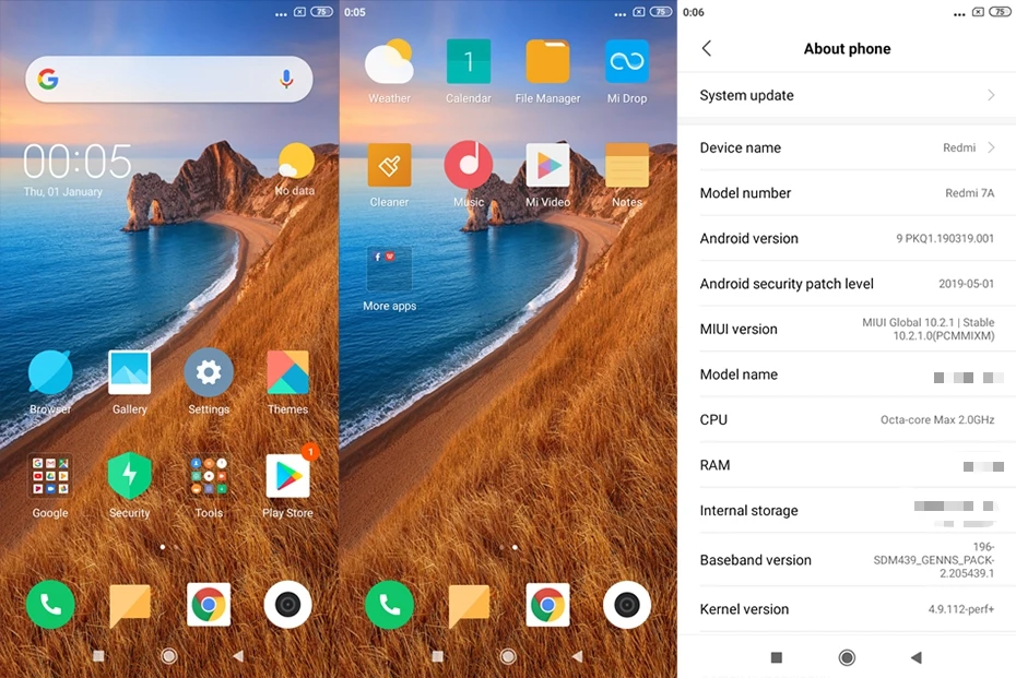 Мобильный телефон Xiaomi Redmi 7A 7 A с глобальной прошивкой, 3 Гб ОЗУ, 32 Гб ПЗУ, Восьмиядерный процессор Snapdargon 439, 5,45 дюйма, HD 4000 мА/ч, аккумулятор 13 МП, камера заднего вида