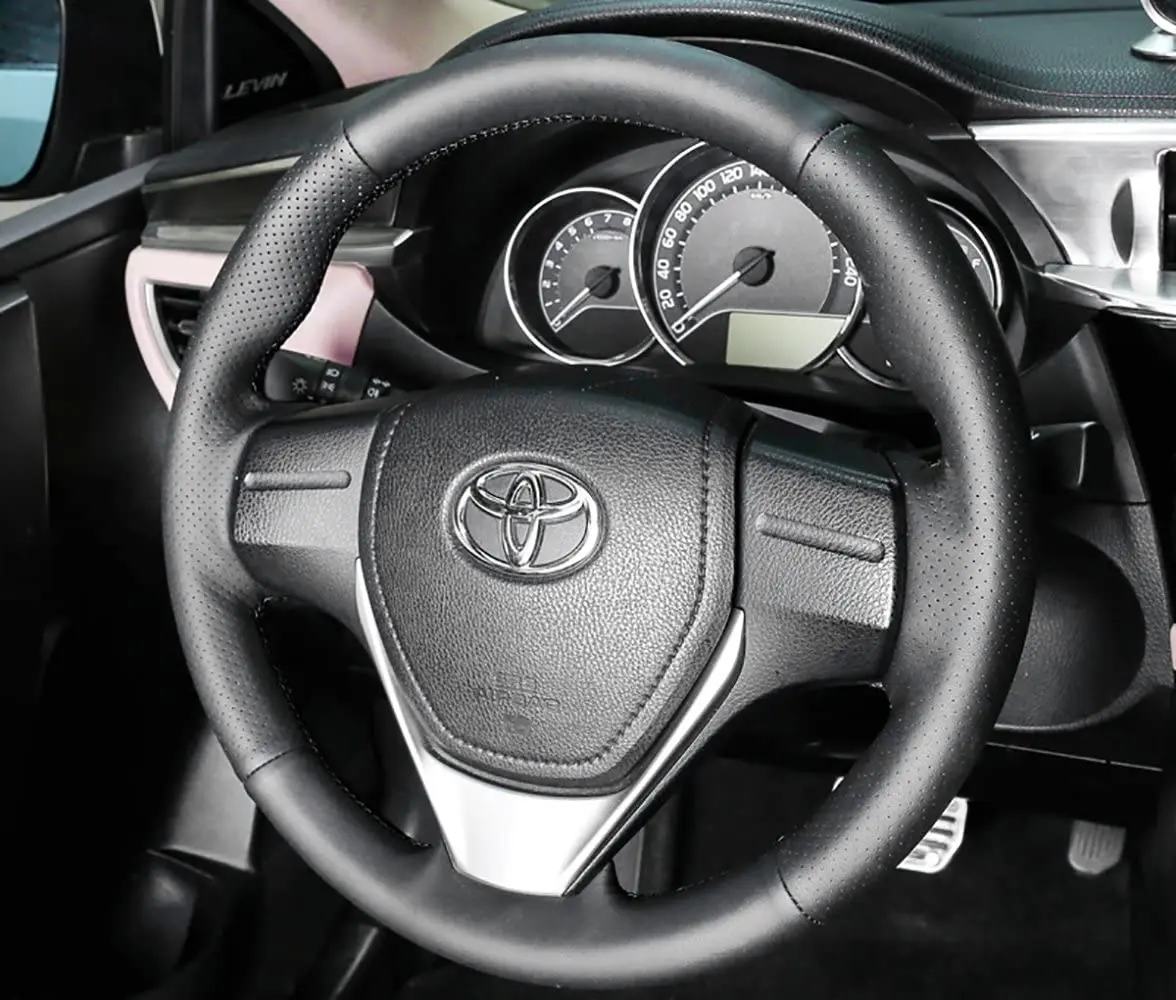 

Car Steering Cover Leather Cover Hand Sewing DIY Stitches Covers for Toyota RAV4 2019 2020