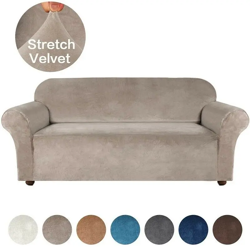 

1/2/3/4 Seater Stretch Velvet Plush Sofa Cover For Living Room Elastic Furniture Couch Slipcover Chaise Longue Sofa Cover