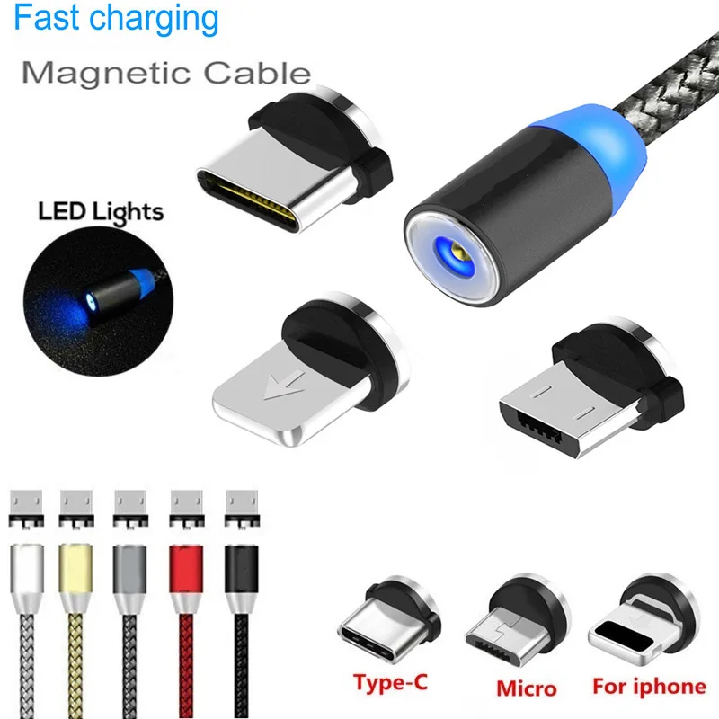 Нейлоновый Плетеный USB кабель Тип C 8 Pin Micro Phone кабели для Iphone X Xs 7 6 Samsung S9 S8 Xiaomi Huawei