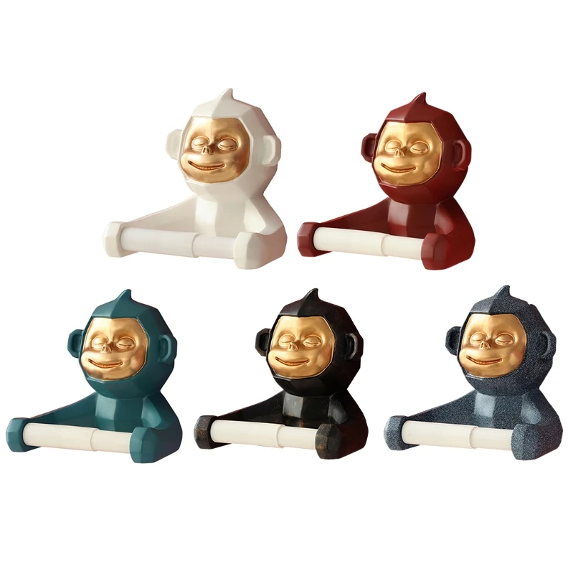 

Cute Monkey Wall Mounted Paper Roll Holder Tissue Rack Napkin Storage Shelf for Home Bedroom Bathroom Toilet Paper Holders