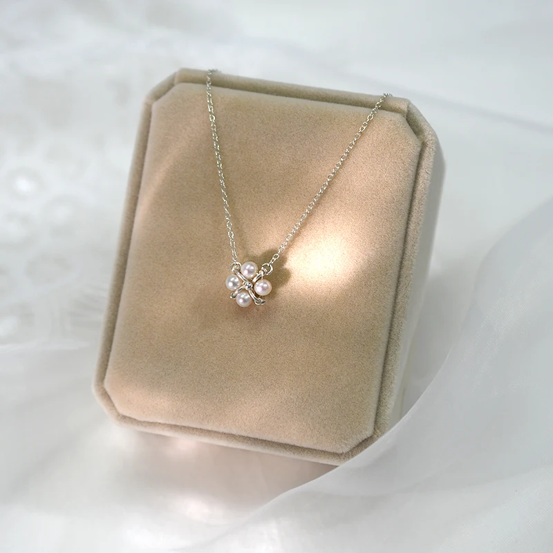 Женский чокер из серебра 925 пробы с натуральным пресноводным жемчугом|Ожерелья| |